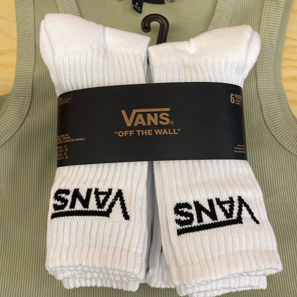 Vans Socks 6 pairs set CREW VANS.
"OFF THE WALL" White/Black 
NWT - Picture 4 of 16